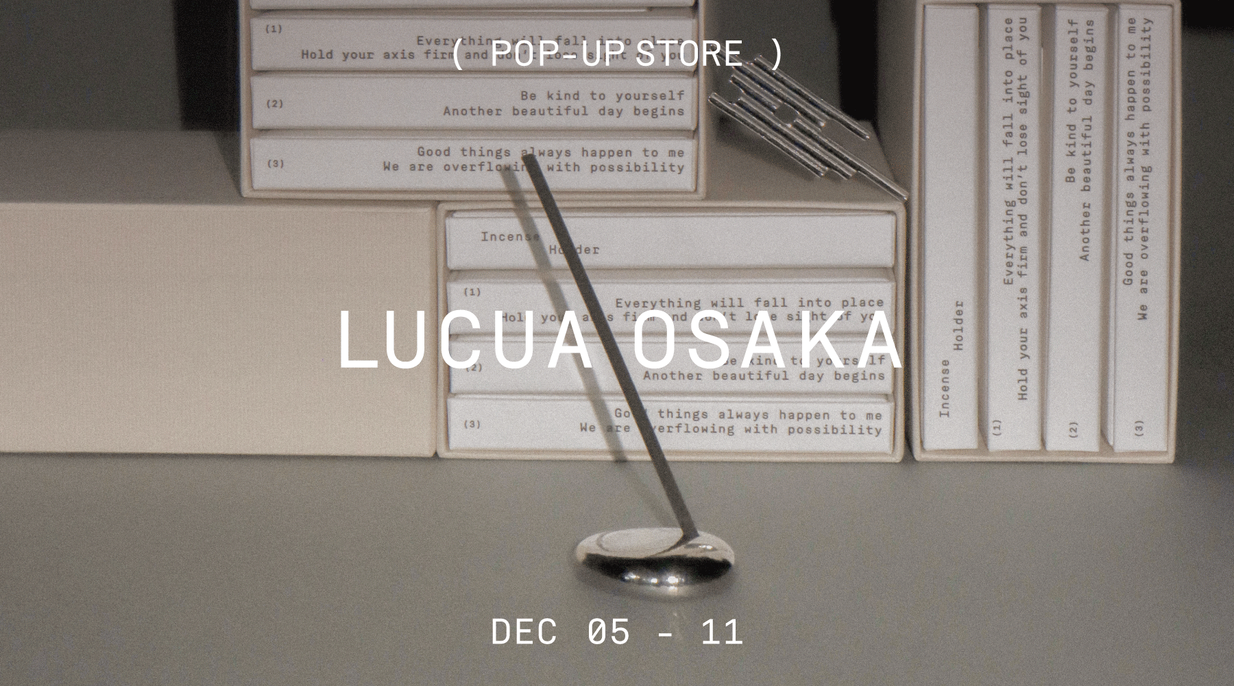 ”お香＆お香立てカスタムイベントも開催”  12/5-12/11 ルクアイーレPOP UP